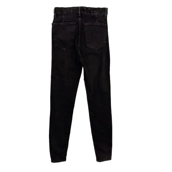 ZARA High Rise Jegging Denim Skinny 4-Pocket Jean US 6 Black Stretchy Pants B86 - Picture 3 of 6